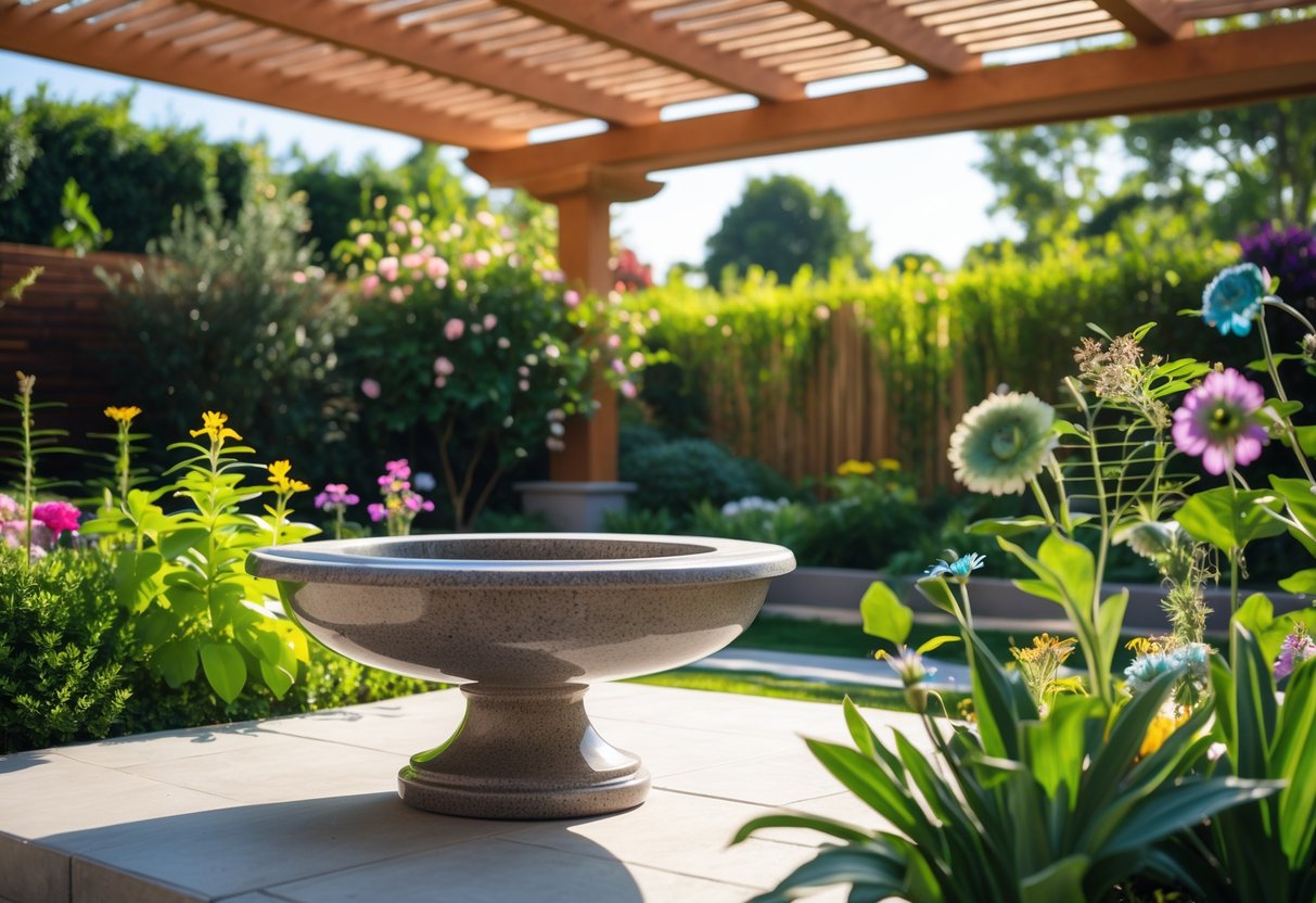 Sådan skaber du et smukt udendørsområde med tagdækning og fuglebad i granit